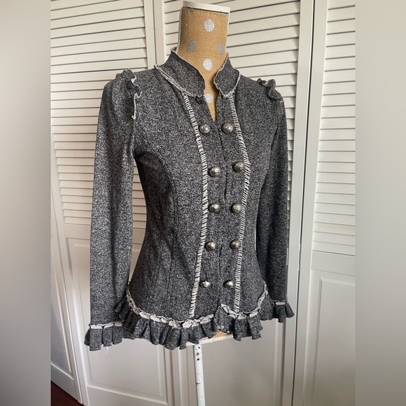 Daytrip Jackets & Blazers - Daytrip ruffle clasp closed front bell sleeve sweater cardigan coat